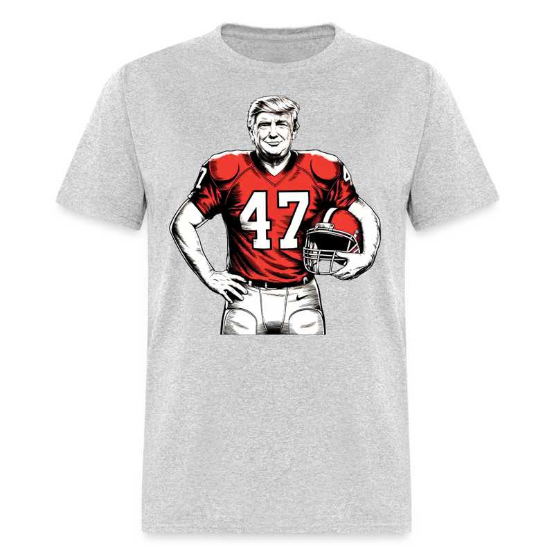 Donald Trump 2024 President 47th Football T Shirt - heather gray