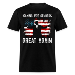 Making Two Genders Great Again Trump US Flag T Shirt - black