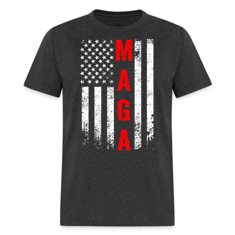 MAGA Flag Donald Trump T Shirt - heather black