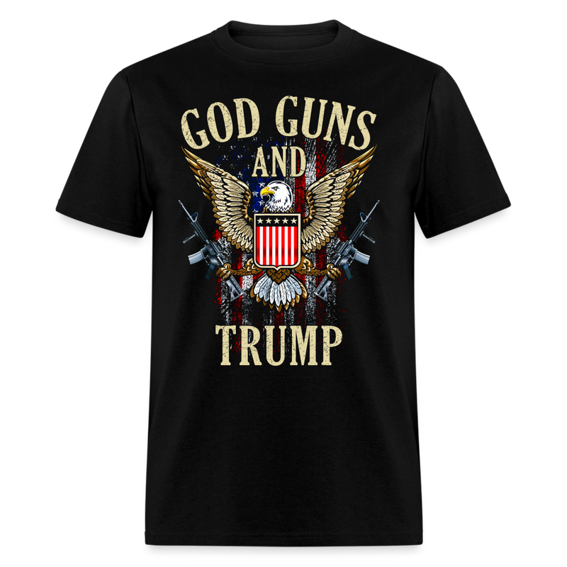 God Guns And Trump T Shirt - black