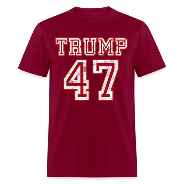 Trump 47 T Shirt - burgundy