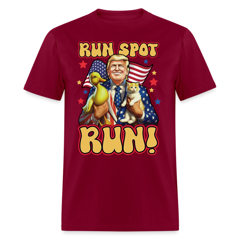 Run Spot Run T Shirt - burgundy