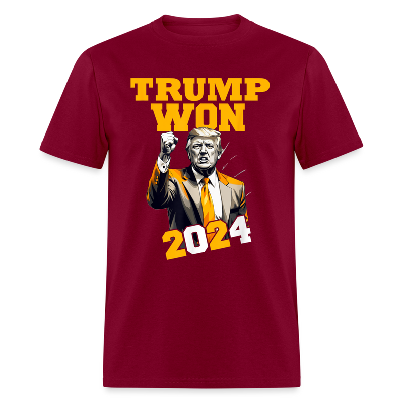 Trump Won 2024 3 T Shirt - burgundy