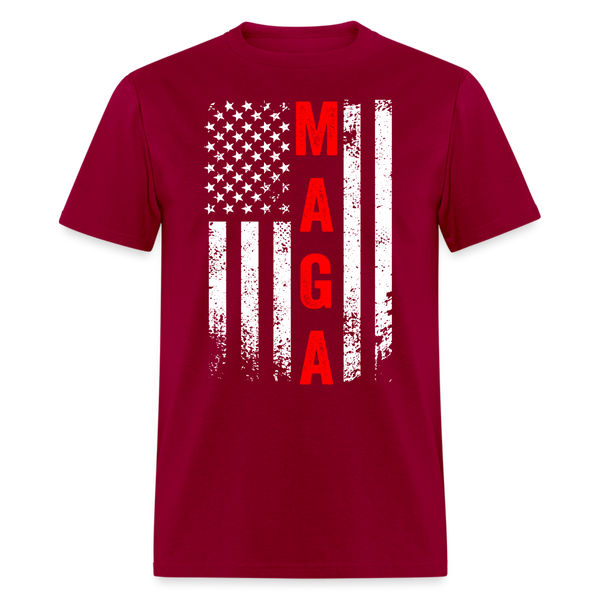 MAGA Flag Donald Trump T Shirt - dark red