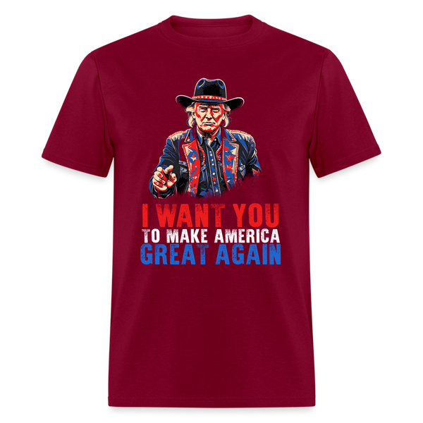 I Want You To Make America Great Again T Shirt - burgundy