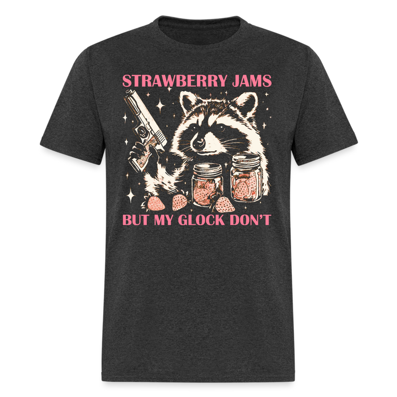 Vintage Strawberry Jams But My Glock Don't T Shirt - heather black