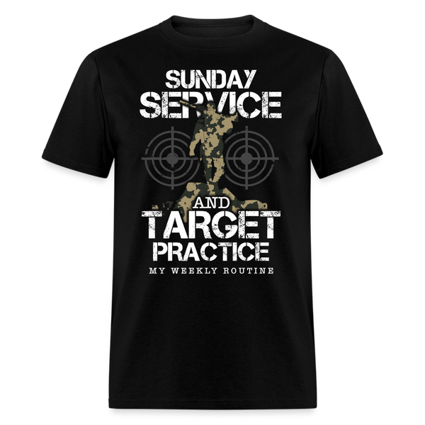 Sunday Service and Target Practice T Shirt - black