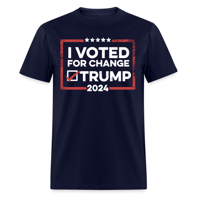 I Voted For Change Trump 2024 T Shirt - navy