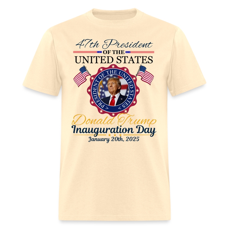 47th US President Inauguration White T Shirt - natural