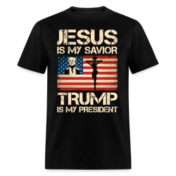 Jesus Is My Savior Trump Is My President T Shirt - 3 - black