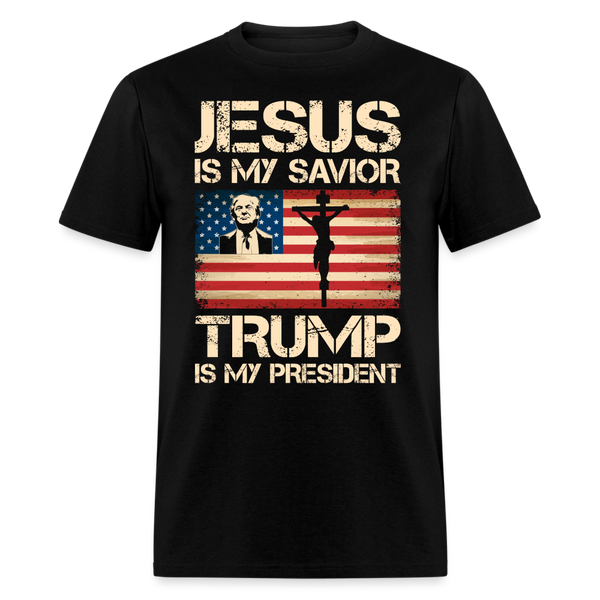 Jesus Is My Savior Trump Is My President T Shirt - 3 - black