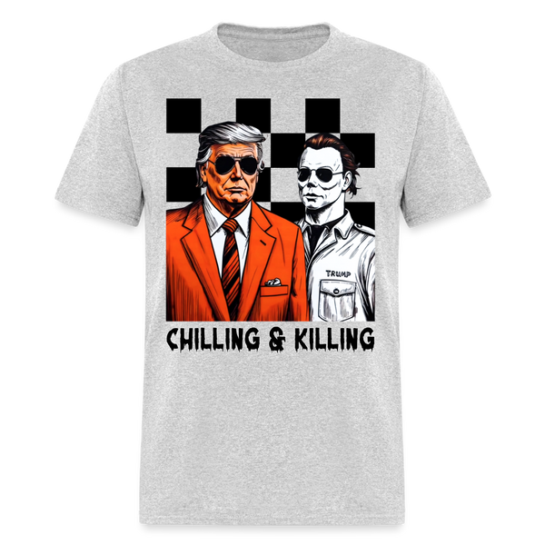 Chilling & Killing T Shirt - heather gray