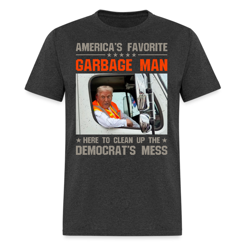 2024 Election Trump Garbage Man T Shirt - heather black