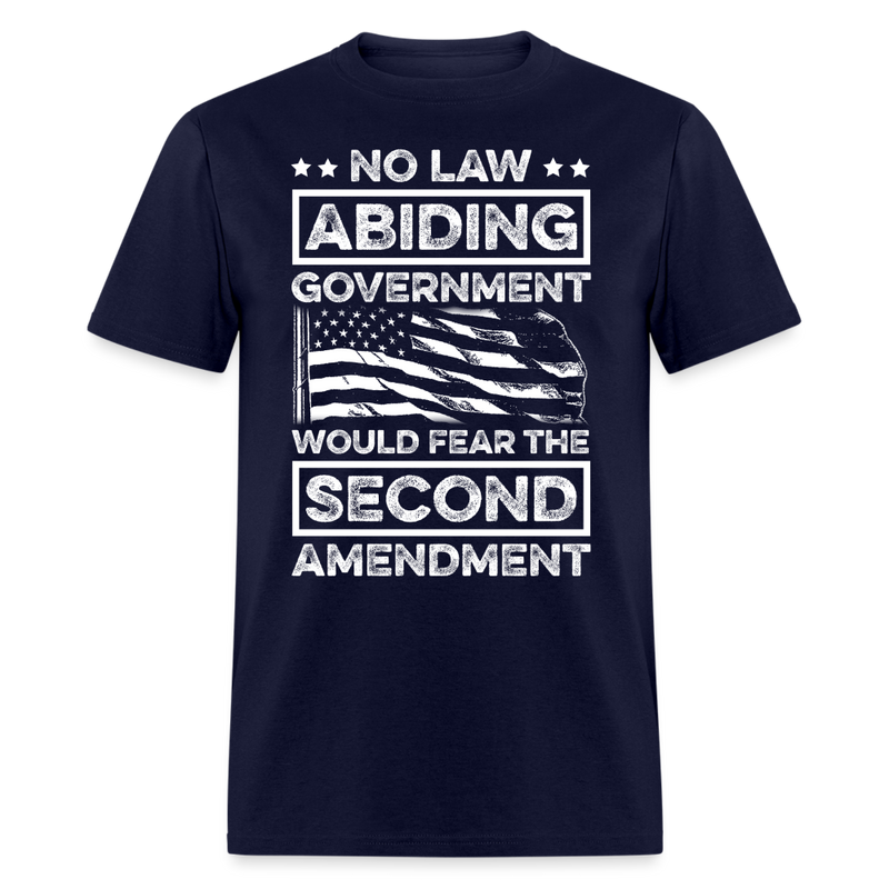 No Law Abiding Government T Shirt - navy