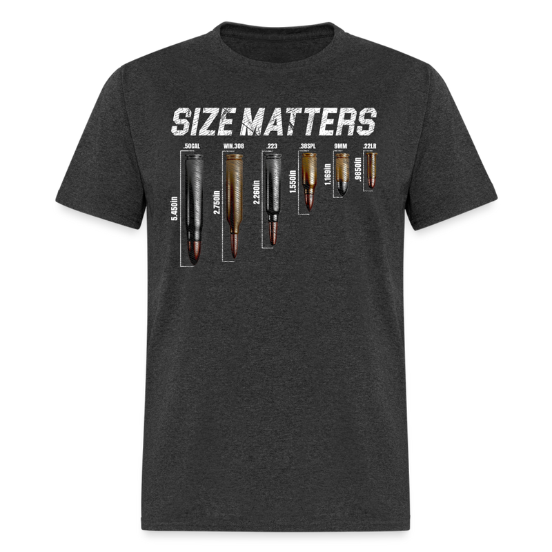 Grunt Style Size Matters T Shirt - heather black