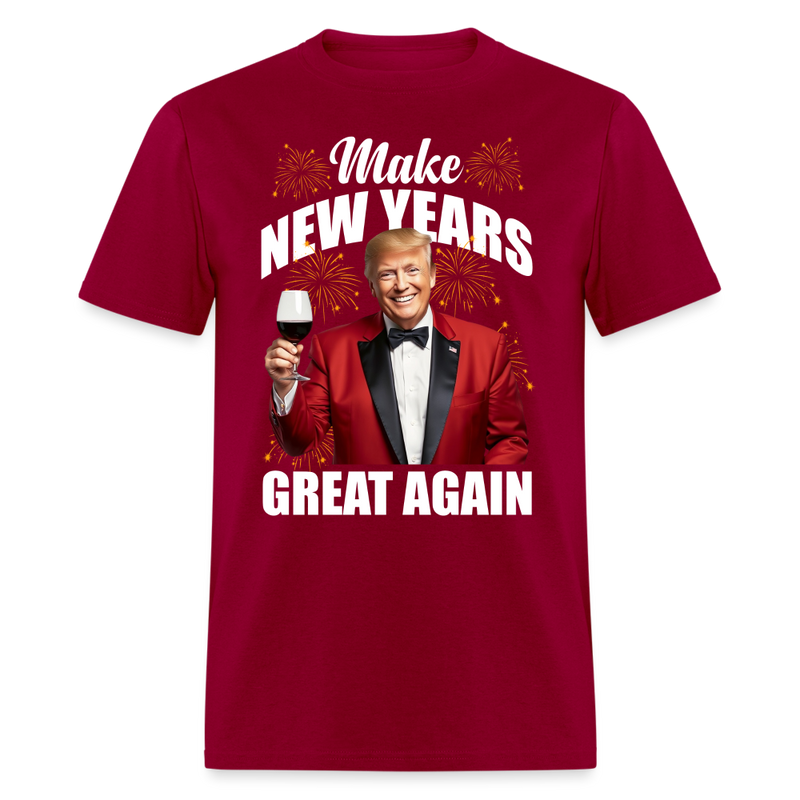 Trump Make New Year Great Again T Shirt - dark red