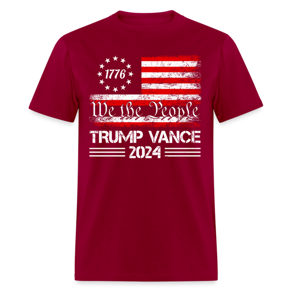 Trump Vance We The People 47th President Trump Won T Shirt - dark red