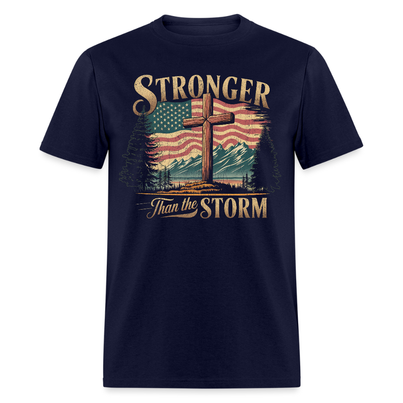 Stronger Than The Storm T Shirt - navy