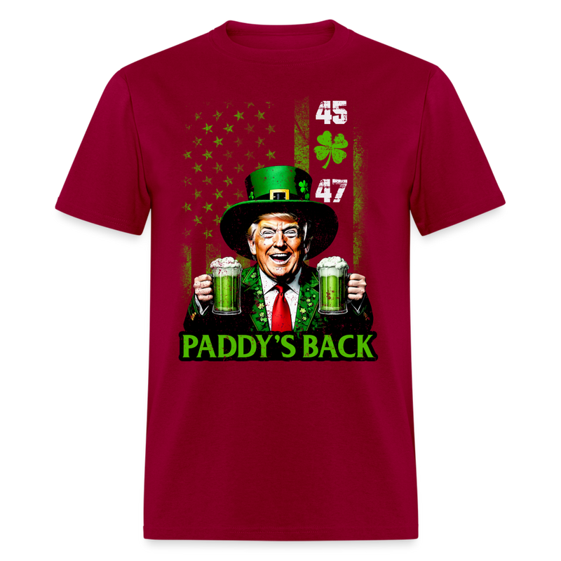 Trump Paddy's Back 45 47 T Shirt - dark red