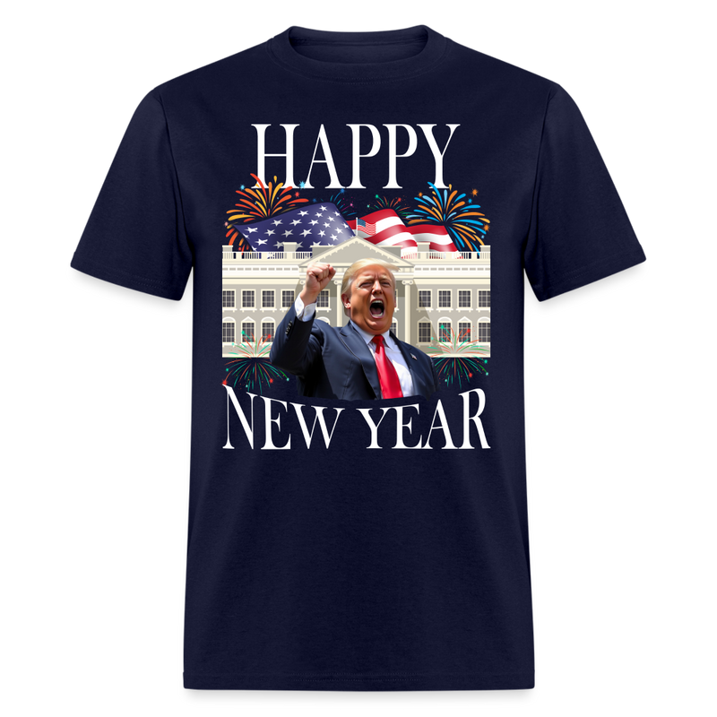 Happy New Year Party 2025 Trump T Shirt - navy