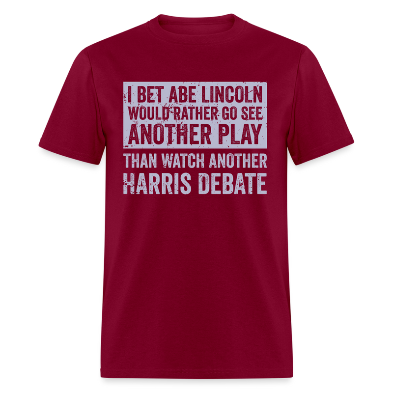 Abe Lincoln Harris Debate T Shirt - burgundy