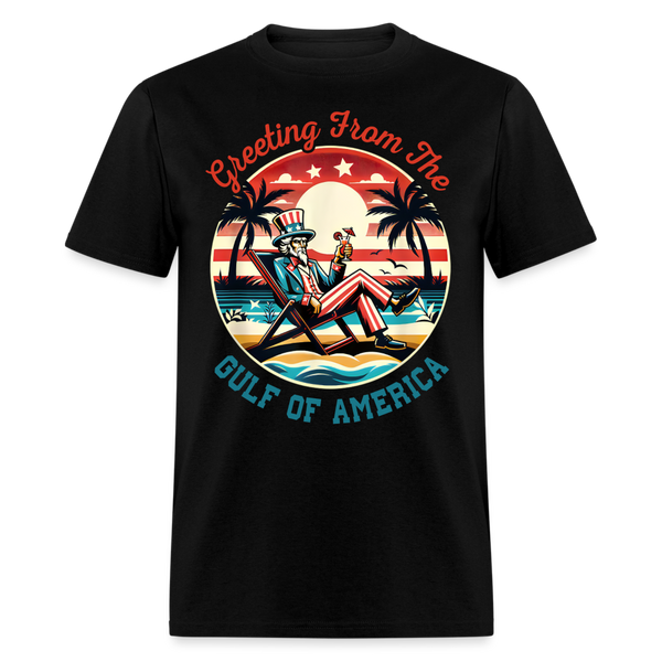 Greeting From The Gulf Of America T Shirt - black