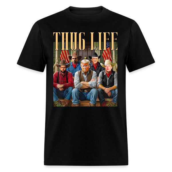 Thug Life Cowboy Vintage T Shirt - black