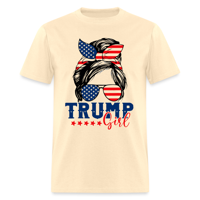 Trump Girl Messy Bun Trump T Shirt - natural