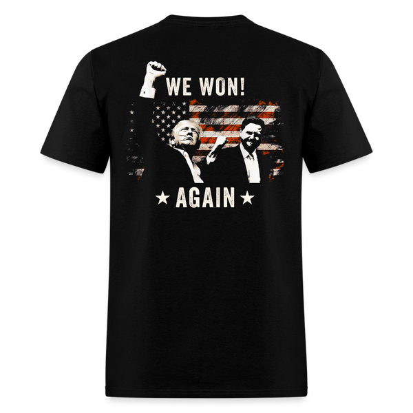 Trump We Won Again T Shirt - black