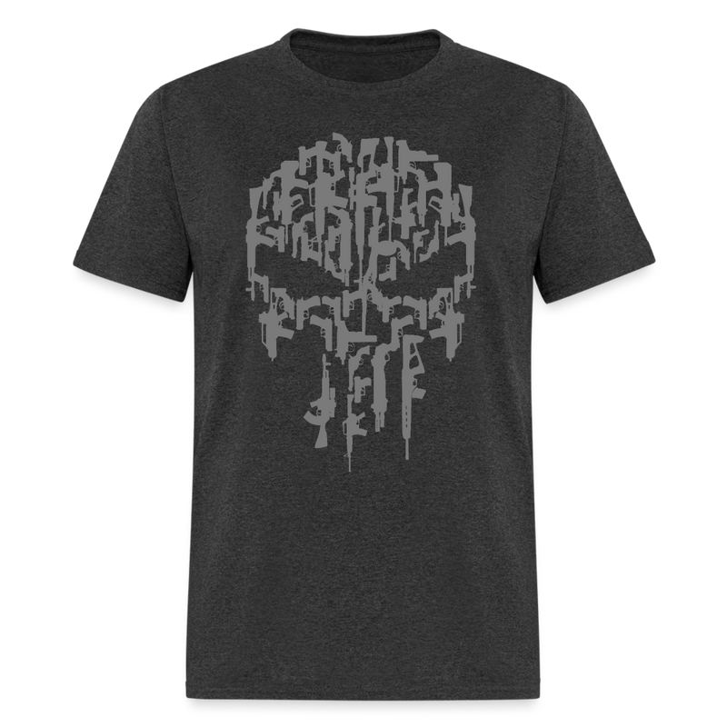 Punisher Gun Skull T Shirt - heather black