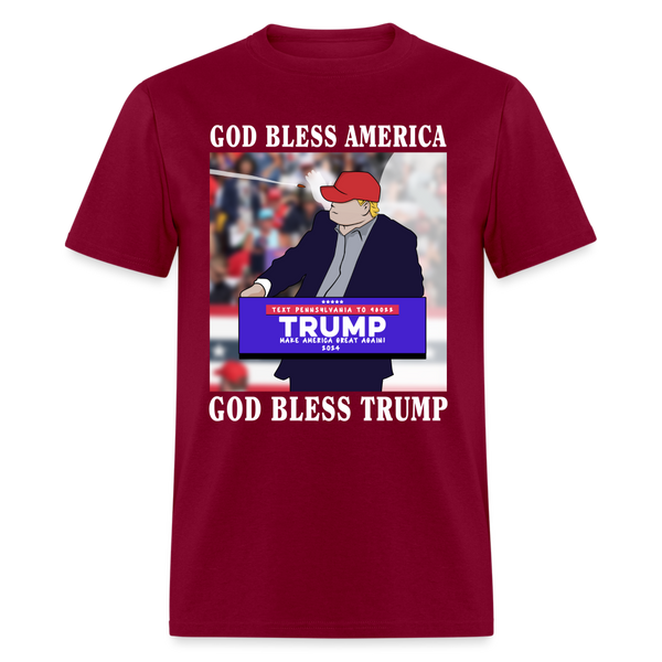 God Bless America God Bless Trump - burgundy