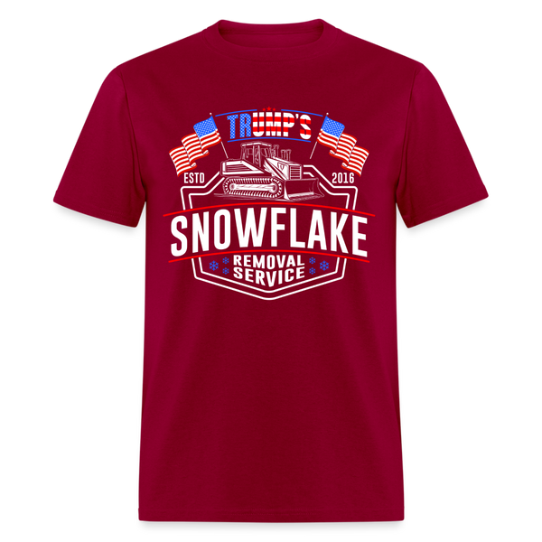 Trump's Snowflake Removal Service T Shirt - 3 - dark red