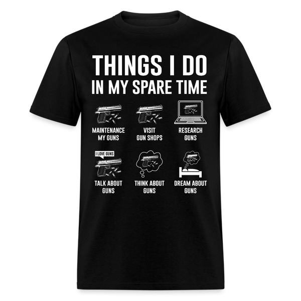 Things I Do In My Spare Time T Shirt - black