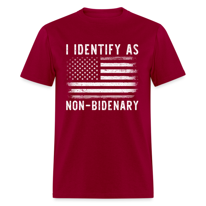 Identify As Non-Bidenary T-Shirt - dark red