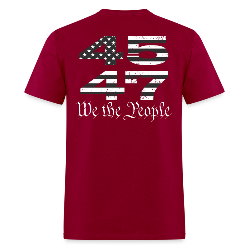 Trump 2024 45 47 We The People T Shirt - dark red