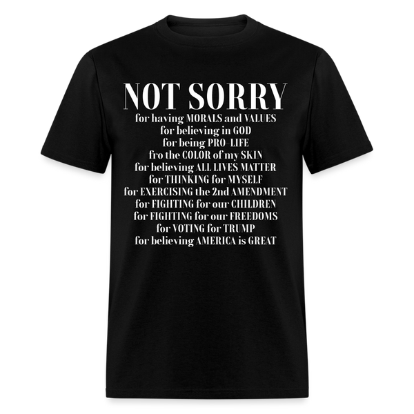 Not Sorry T Shirt - black