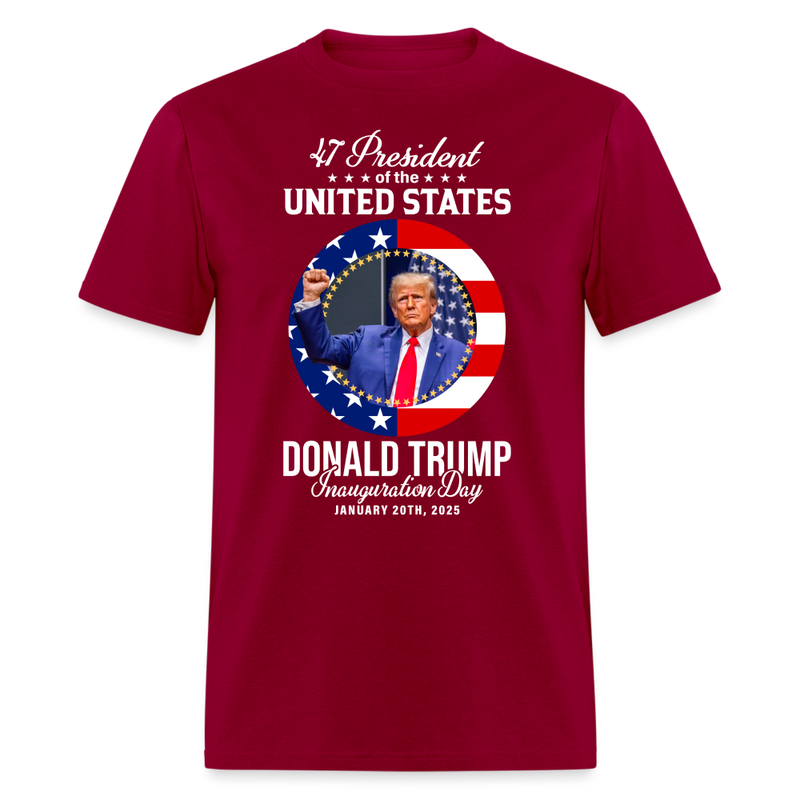 47th President Trump Inauguration T Shirt - dark red