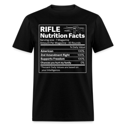 Rifle Nutrition Facts Gun T Shirt - black