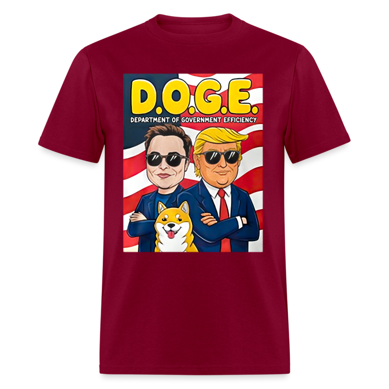 Elon Musk And Trump DOGE Department Of Government Efficiency T Shirt - burgundy