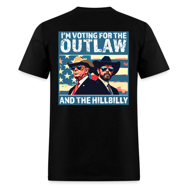 I'm Voting For The Outlaw And Hillbilly Trump Black T Shirt - black