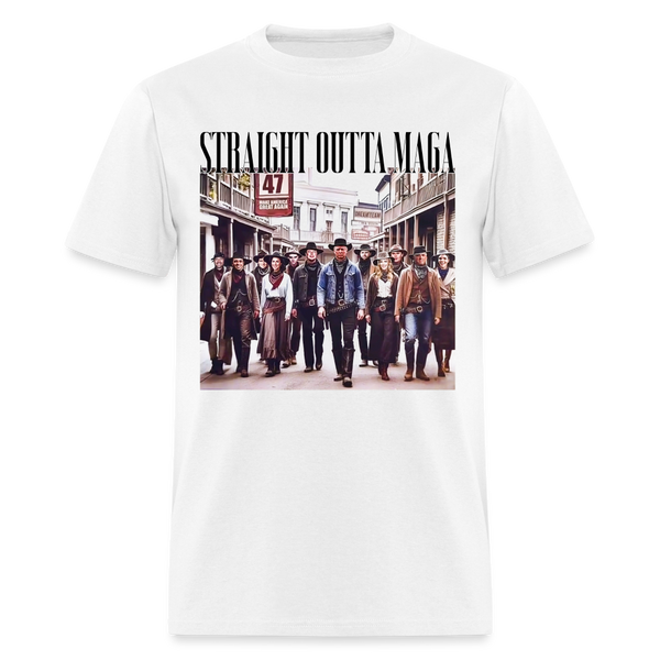 Straight Outta MAGA 47 T Shirt - white