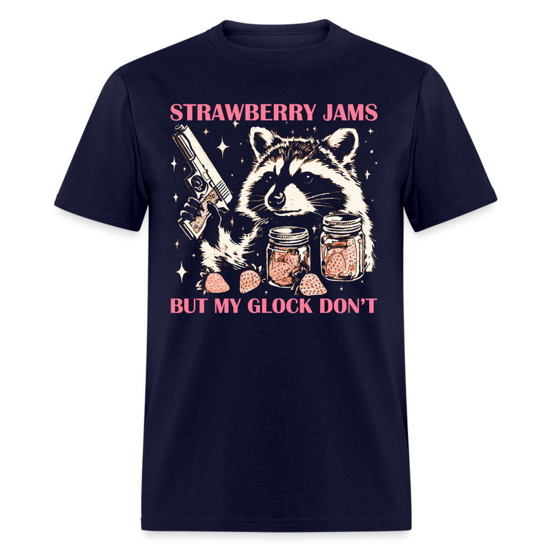 Vintage Strawberry Jams But My Glock Don't T Shirt - navy