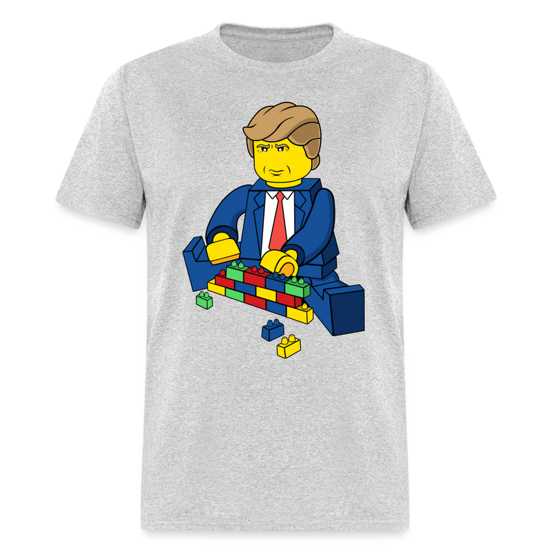 Trump Build A Wall Toy Brick T Shirt - heather gray