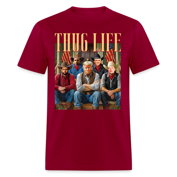 Thug Life Cowboy Vintage T Shirt - dark red