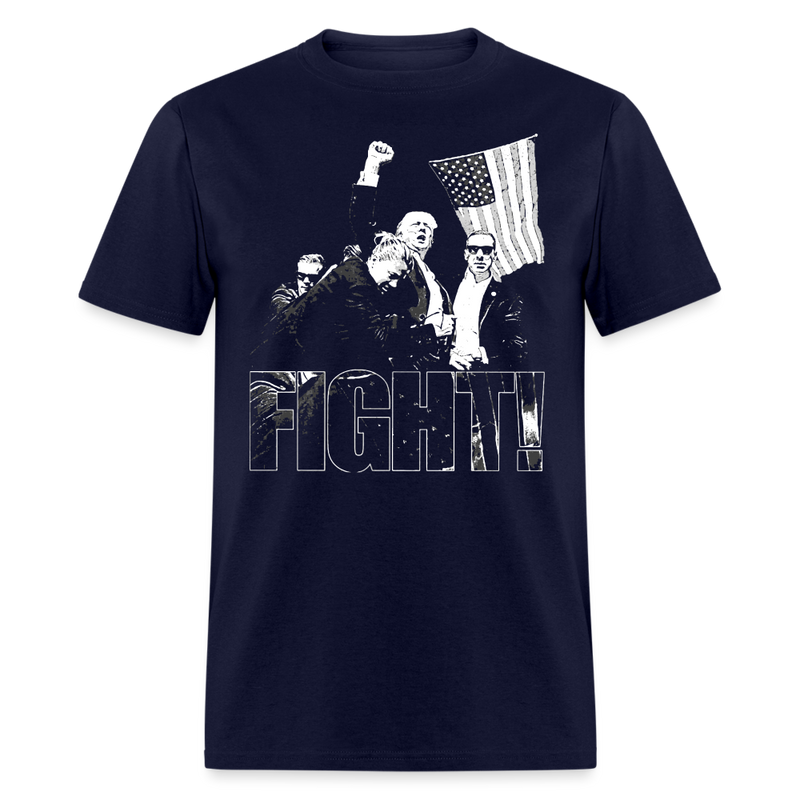 Donald Trump Fight 2024 Black T Shirt - navy