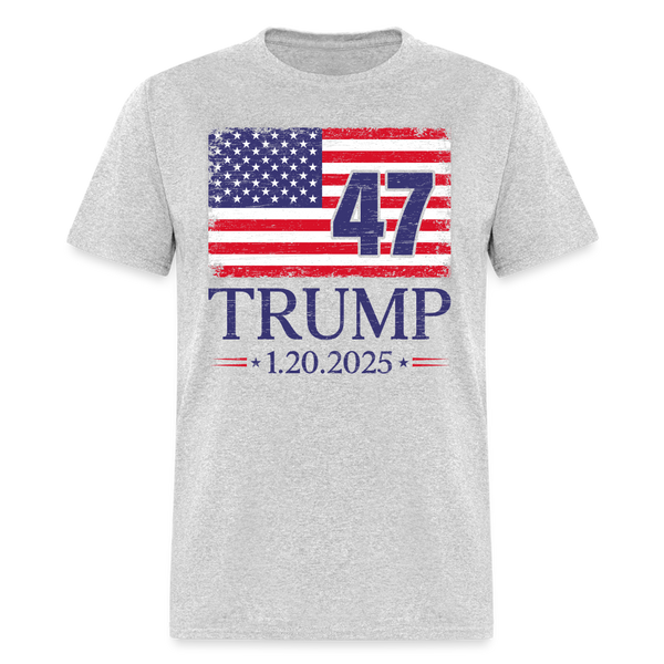 Trump Inauguration Day 2025 USA Flag T Shirt - heather gray