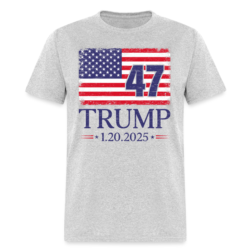 Trump Inauguration Day 2025 USA Flag T Shirt - heather gray