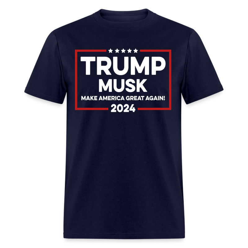 Trump Musk Make America Great Again T Shirt - navy