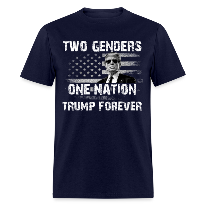 Two Genders One Nation Trump Forever T Shirt - navy