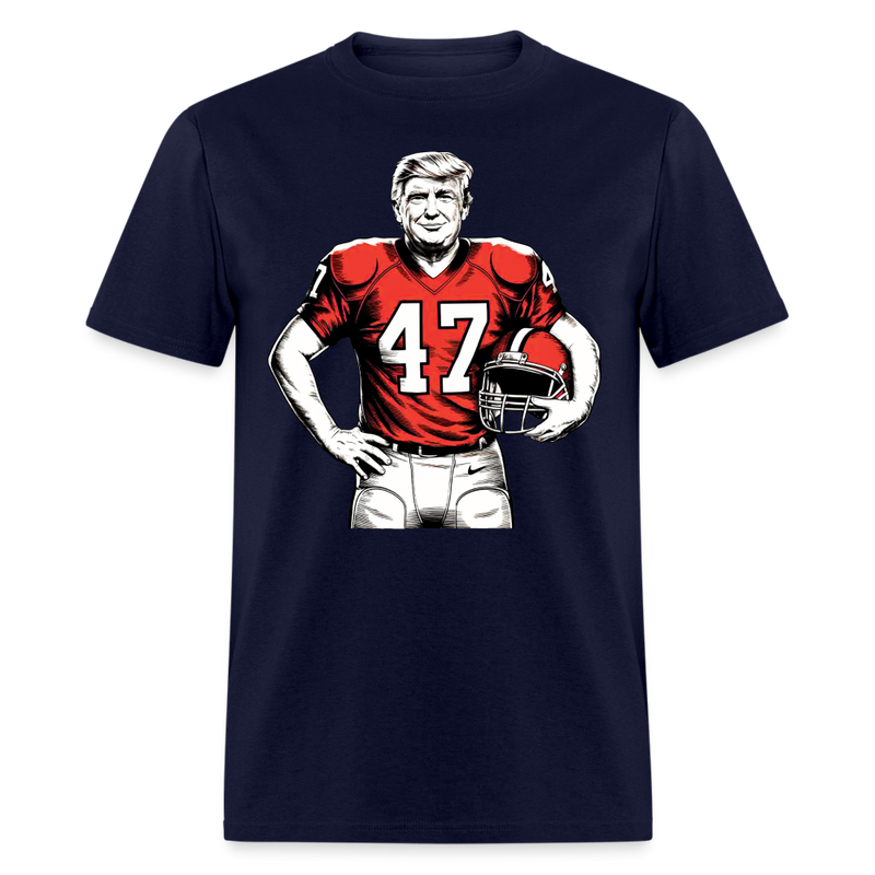 Donald Trump 2024 President 47th Football T Shirt - navy